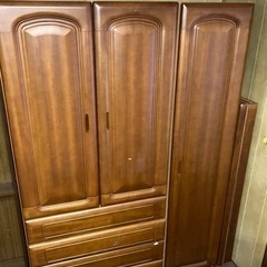 鏡付きアンティーク家具＊タンス＊分けて使える