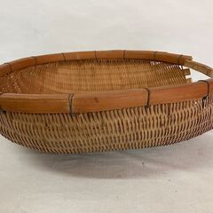 中古　良品　箕 竹籠 片口じょけ　 竹ざる 古民具 籠 竹籠 天然素材 竹細工 古道具 農具 飾り オブジェ 　竹編み　470×500×170　愛知　一宮市　江南市　稲沢市　名古屋　岐阜　各務ヶ原　岐南町　羽島　三重　グッドプライス一宮の画像