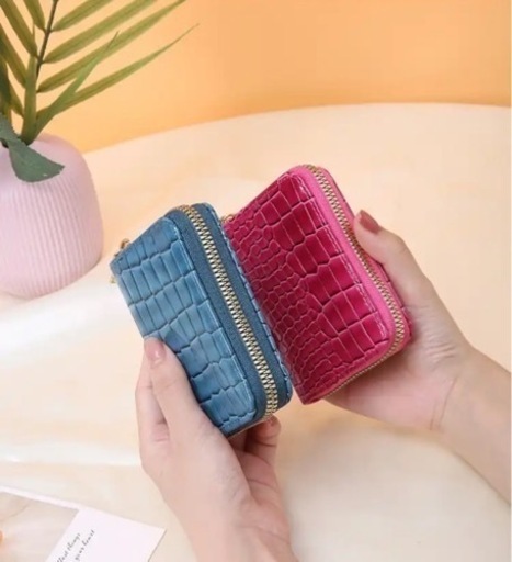 バレンタインセール　ミニウォレット&カードケース　クロコダイル　7color