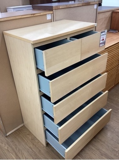 KA-59【新入荷　リサイクル品】IKEA ハイチェスト　ナチュラル