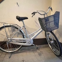 自転車 26インチ 3段ギア カギ ライト付き ママチャリ