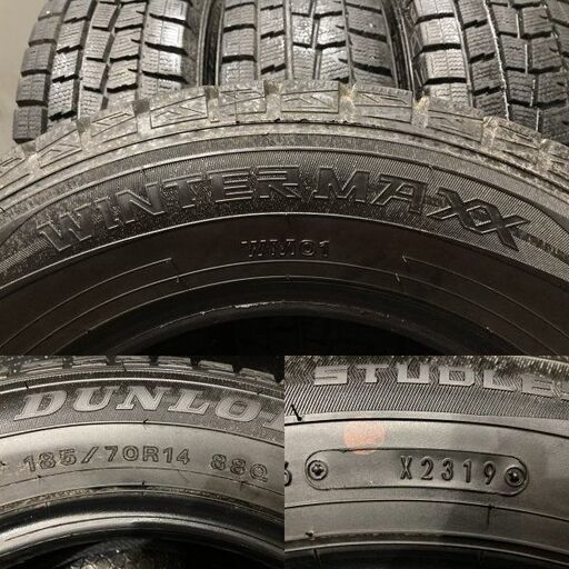 DUNLOP WINTER MAXX WM01 185/70R14 14インチ スタッドレス 4本 19年製