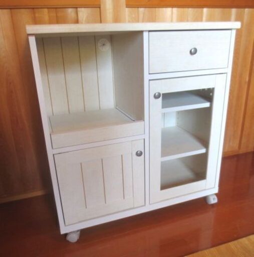 良品 キッチン 食器棚 ホワイト系 横74×縦40×高さ79.5cm