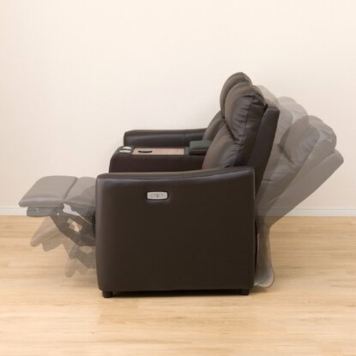 値下げ】ニトリ 電動リクライニング2人用本革ソファ 割引