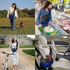 新品　ペットスリング ペットバッグ 犬 猫 抱っこ紐 飛び出し防止リード付き キャリーの画像