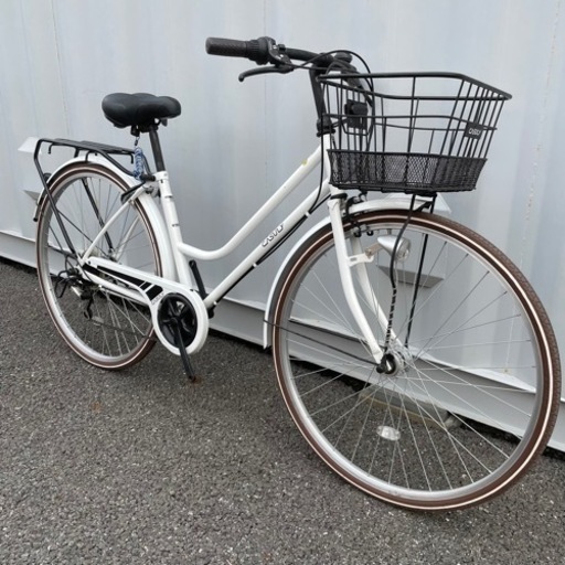 【都内/千葉市引取】ママチャリ 27インチ カゴ/鍵/オートライト/6段変速機付