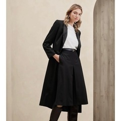 【バナナ･リパブリック】プリーツスリットAラインミディスカートの画像