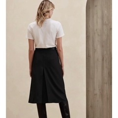 【バナナ･リパブリック】プリーツスリットAラインミディスカートの画像