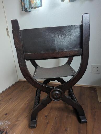 ダンテスカチェア アンティーク 革 木製
