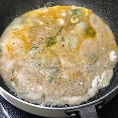 長芋ネギ卵と片栗粉のミックスお好み焼き - 教えたい