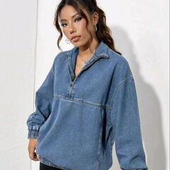 新品♡デニムハーフジッパー♡値下げ不可の画像