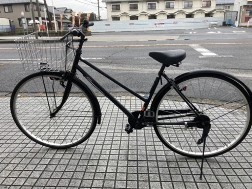 【27インチ自転車】美品❗️変速なし　サイクルベースあさひ製　前カゴ新品❗️スペアキーあり　若林自転車　浜大津店　SALE中❗️