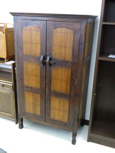 北海道 千歳市/恵庭市 近郊配送 アジアン家具 バンブーキャビネット 収納家具 棚 店頭でのお受け渡し大歓迎