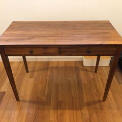 ギギLiving ギギリビング チークスタイリッシュデスク チーク総無垢 幅100cm 美品の画像
