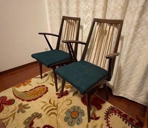 【南堀江70B】ダイニングチェア2脚/アンティーク（値下交渉可）