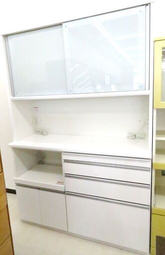 北海道 千歳市/恵庭市 近郊配送 松田家具 セパレート食器棚 ホワイト 大型食器棚 店頭でのお受け渡し大歓迎