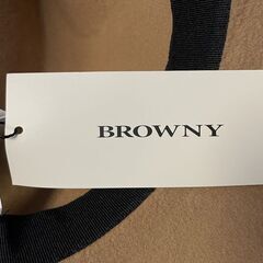 ツバ広ハット　BROWNY　帽子　ベージュ　フェルト　ポリエステル100%　未使用保管品の画像