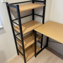 デスク　本棚　セット　ニトリ　美品の画像
