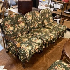 飛騨産業 キツツキマーク 穂高 リビングチェア3脚、オットマンセット