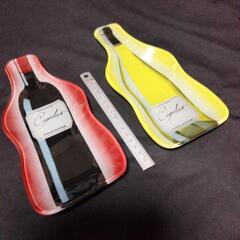 ワインボトル型 絵皿 2個セットの画像