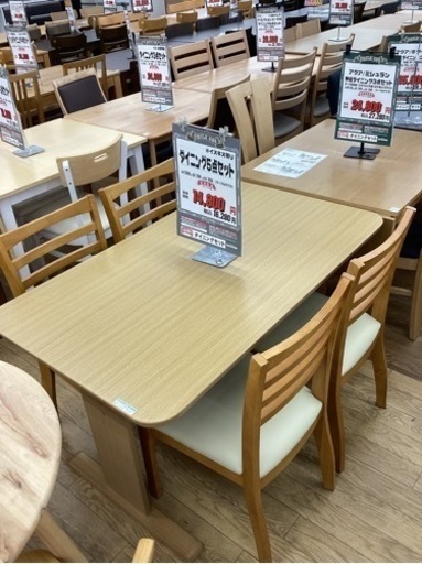 KA-63【新入荷　リサイクル品】ダイニング5点セット　ナチュラル