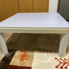 こたつ+こたつ布団　白/グレー　75cm
