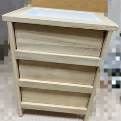 不二貿易 チェスト 収納ケース 3段 カラフル 桐製 タイル天板 防虫防湿効果 完成品の画像
