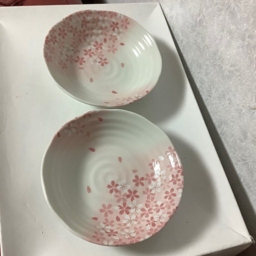 宇野千代　食器　4種10枚　昭和レトロ　取り皿　中鉢　大鉢　桜　ピンク　ブルー
