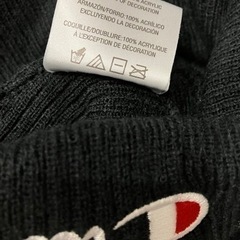 【中古美品】🉐条件付き半額❣️ニット帽Champion（チャンピオン）/ブラックの画像