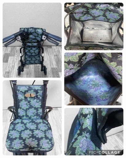 島製作所 サニーウォーカー SP(中) 花柄ブラック コンパクト 折畳み 軽量