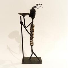 オブジェ　アフリカ　女性　ローソク立て　小物入れ　装飾　の画像