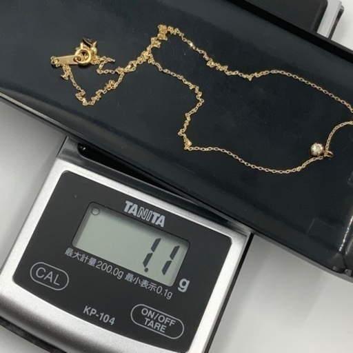 売り切れました。K18 18金　ダイヤモンド　ネックレス　0.1ct 1.1g 約45cm