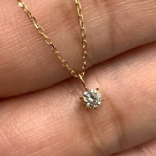 売り切れました。K18 18金　ダイヤモンド　ネックレス　0.1ct 1.1g 約45cm
