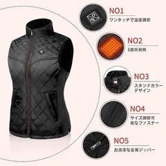 電熱ベスト ヒーターベスト バッテリー付き 電熱ウェア 即暖 防寒ベスト USBの画像