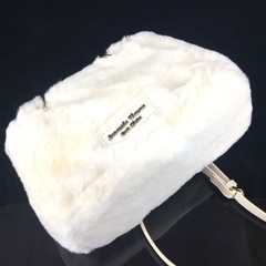 Samantha サマンサタバサ プチチョイス 白レザー×フェイクファー 2way ななめがけショルダーミニバッグの画像
