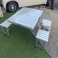 アウトドア　折りたたみテーブル　ピクニックテーブル