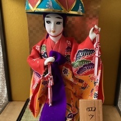 琉球人形、ケース付きの画像