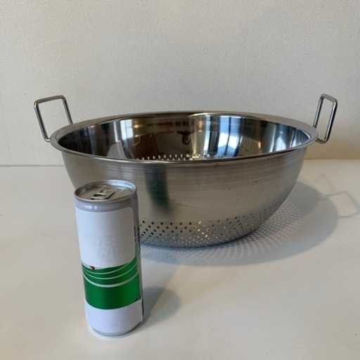 新品 生活雑貨 調理器具 ザル キッチン 業務用 パンチング手付きザル 37cm 高さ14 底径24cm NO66 ステンレス18-8