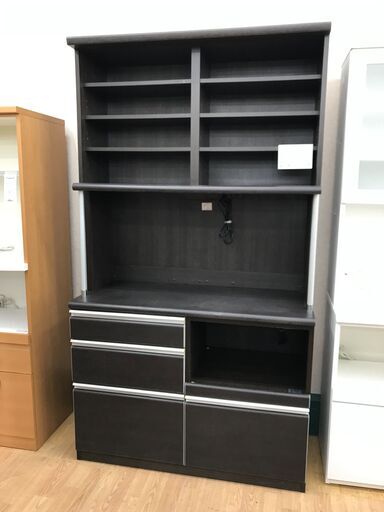 ★ジモティ割あり★ 丸仙工業 食器棚 ダークブラウン H205×W114×D50 クリーニング済み KJ4235