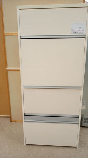 ★ジモティ割あり★ 日本家具工業連合会 キッチンボード クリーム H175×D52×W75 クリーニング済み TJ3808