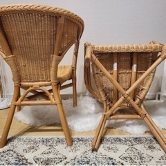 ニトリ　ラタンチェア　ケレックC 2脚セットの画像