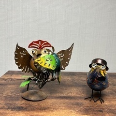 『お譲り先決定しました。』ブリキのフクロウ置物