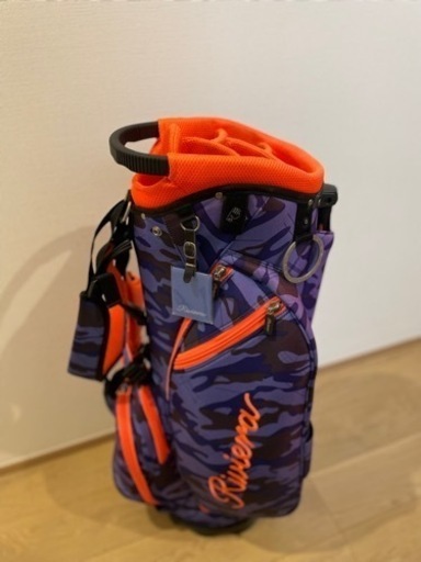 【美品】リヴィエラ　キャディーバッグ　迷彩　カモフラ　ブルー　オレンジ