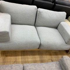 2人掛けソファー 無印良品 布×オーク材突板 ライトグ レー