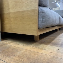 2人掛けソファー 無印良品 布×オーク材突板 ライトグ レー