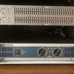 ヤマハパワーアンプp5000s、ラック、グラフィックイコライザー付きの画像