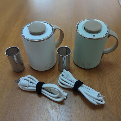 キャンプ車中泊に電気マグカップ2個セット