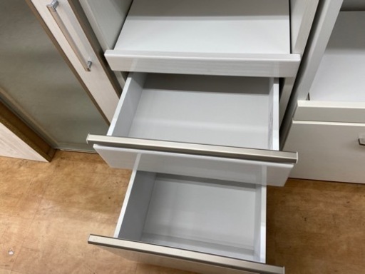 食器棚 白/シルバー W81 ×H181 ×D41 クリーニング済み