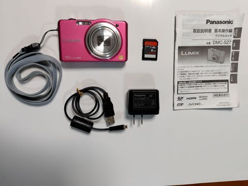 デジカメ　中古美品　パナソニック　LUMIX　DMC-SZ7　ピンク