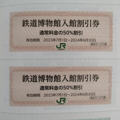 鉄道博物館入館50%割引券　2枚